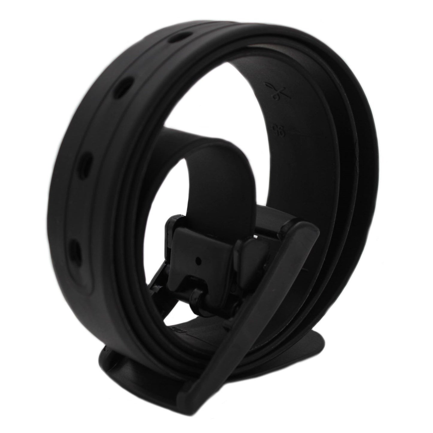 MESHIKAIER Candy Colour Unisex Adjustable Rubber Silicone Belt with Plastic Buckle (Black)