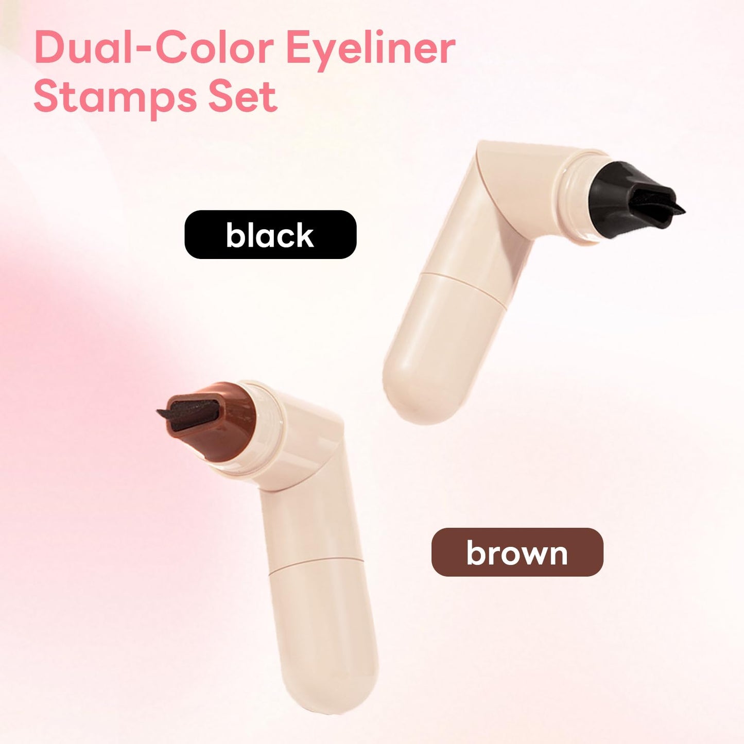 2pcs Rotatable Eyeliner Stamp Set - Quick Shaping Tool with Left/Right Eye Marked, Smudge-Proof & Long-Lasting, Ready to Use, Flawless Winged…