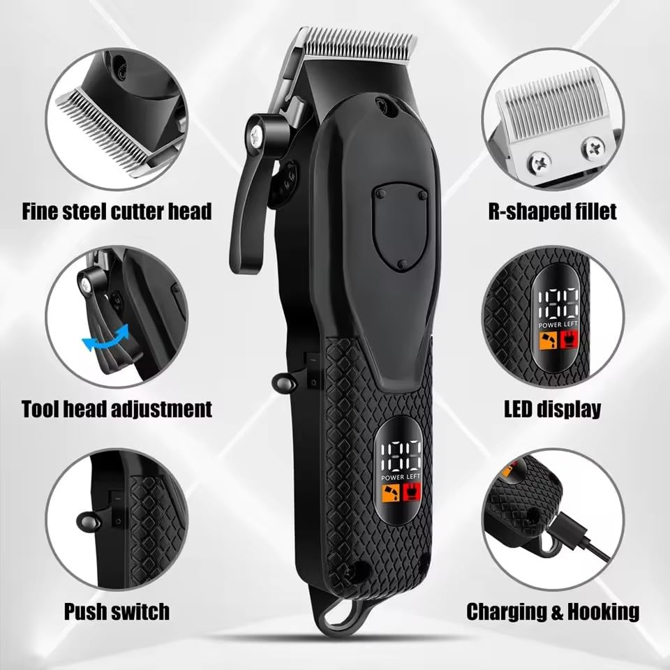 Professional Hair Clippers for Men,USB Rechargeable Trimmer,Men's Grooming Kit with 4 Coms for Barbers Shop & Home Use Beauty and Personal Care QDKVTNDJZ