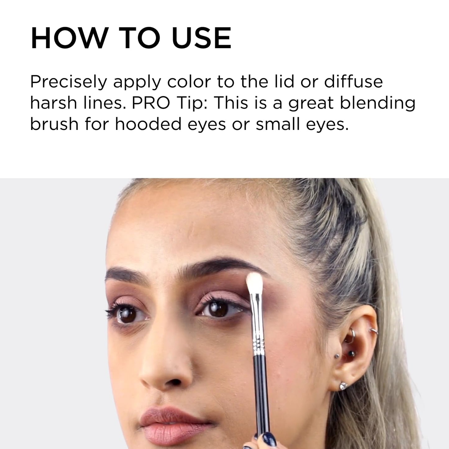 Sigma Beauty Professional E27 Detail Eyeshadow Blending Brush - Eyeshadow Application and Blending Brush - Apply Pigment and Blend Harsh Lines for a