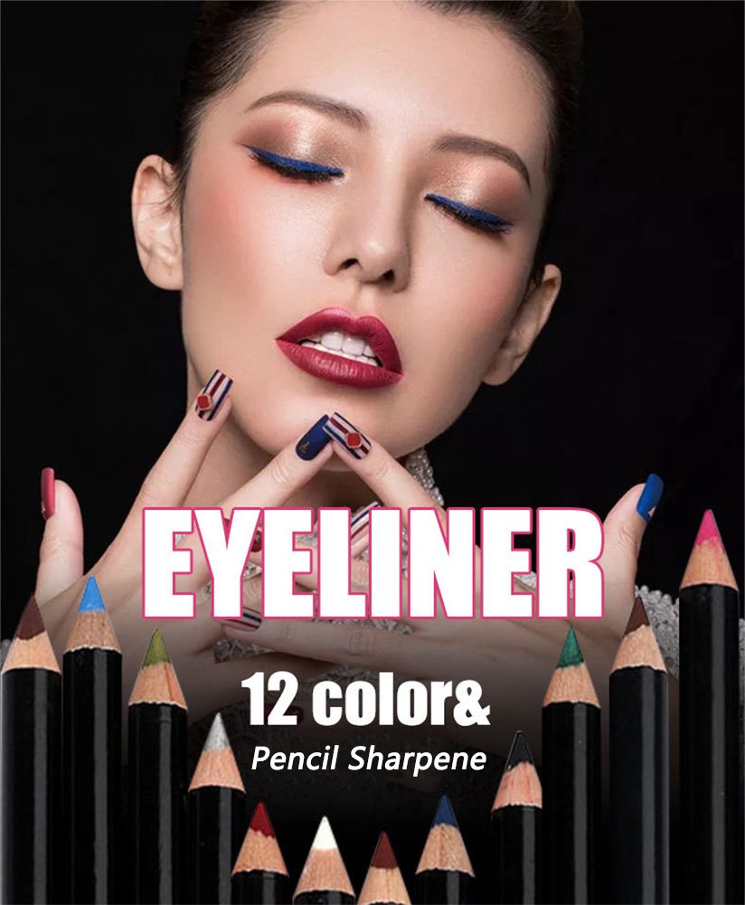 DC-BEAUTIFUL 12Pcs Lot Set 12 Colors Eyeliner Pencil Waterproof Eyebrow Pencil Cosmetics