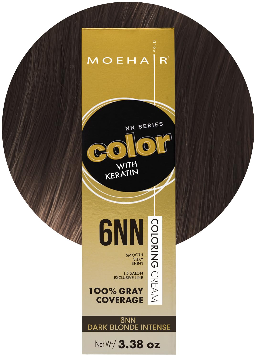 MOEHAIR 6NN Permanent Hair Color (Dark Blonde Intense) | Hair Color for 100% Gray Coverage | Infused with Keratin | Adds Shines & Smoothens Hair |