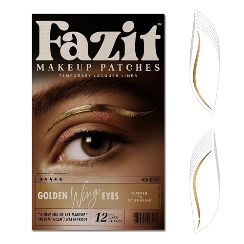 Fazit Makeup Patches - Golden Wing Eyes - Glow Up Make-Up Patches - Cute Glitter Makeup Accessories For Women - Cosmetic Glitter For Face