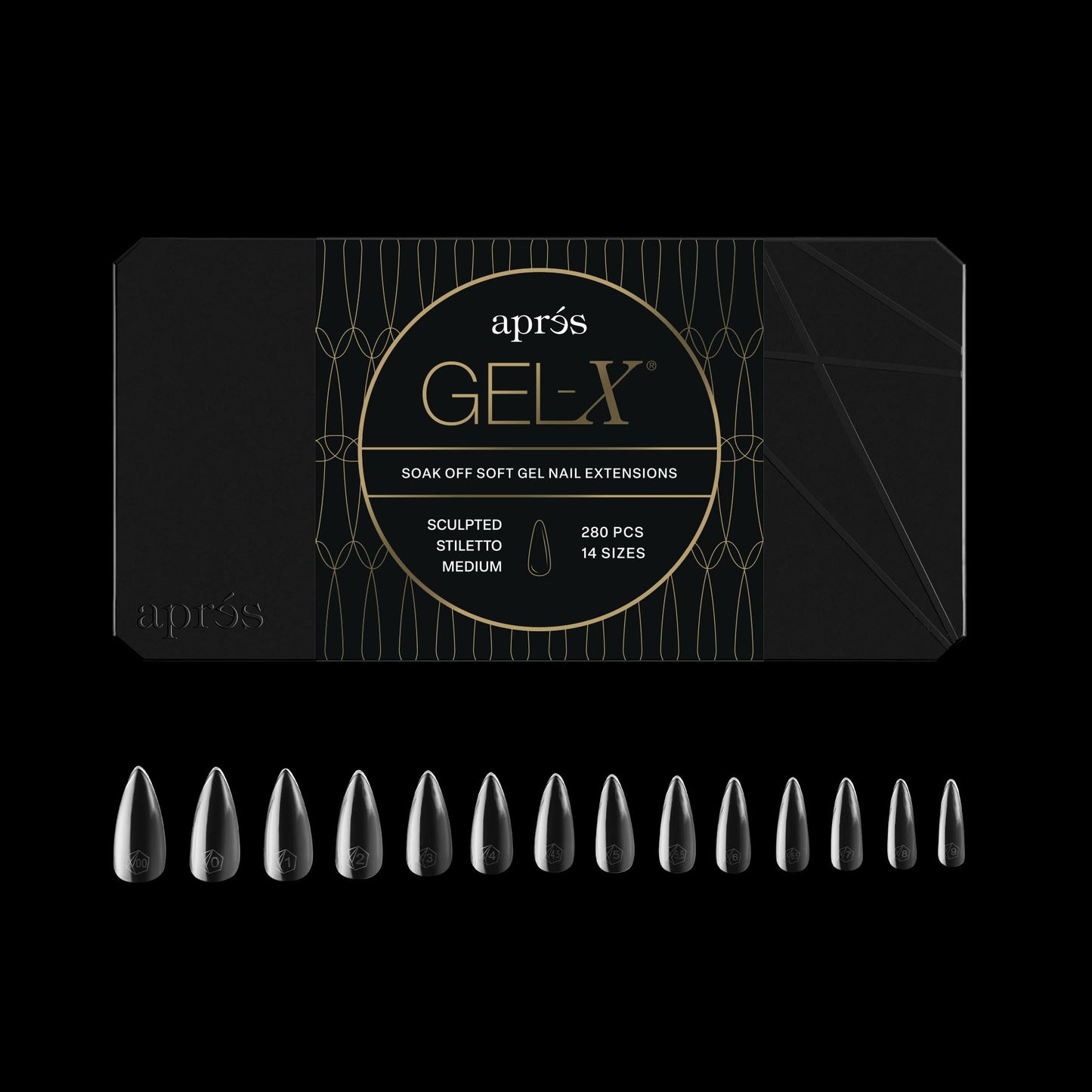 Apres Gel-X® Stiletto Box of Nail Tips | 280 Gel-X Tips, Soft Gel Tips, 14 Sizes 00-9 | Half-sizes Included (Sculpted Stiletto Medium, 280 Count) Beauty & Personal Care APRÉS