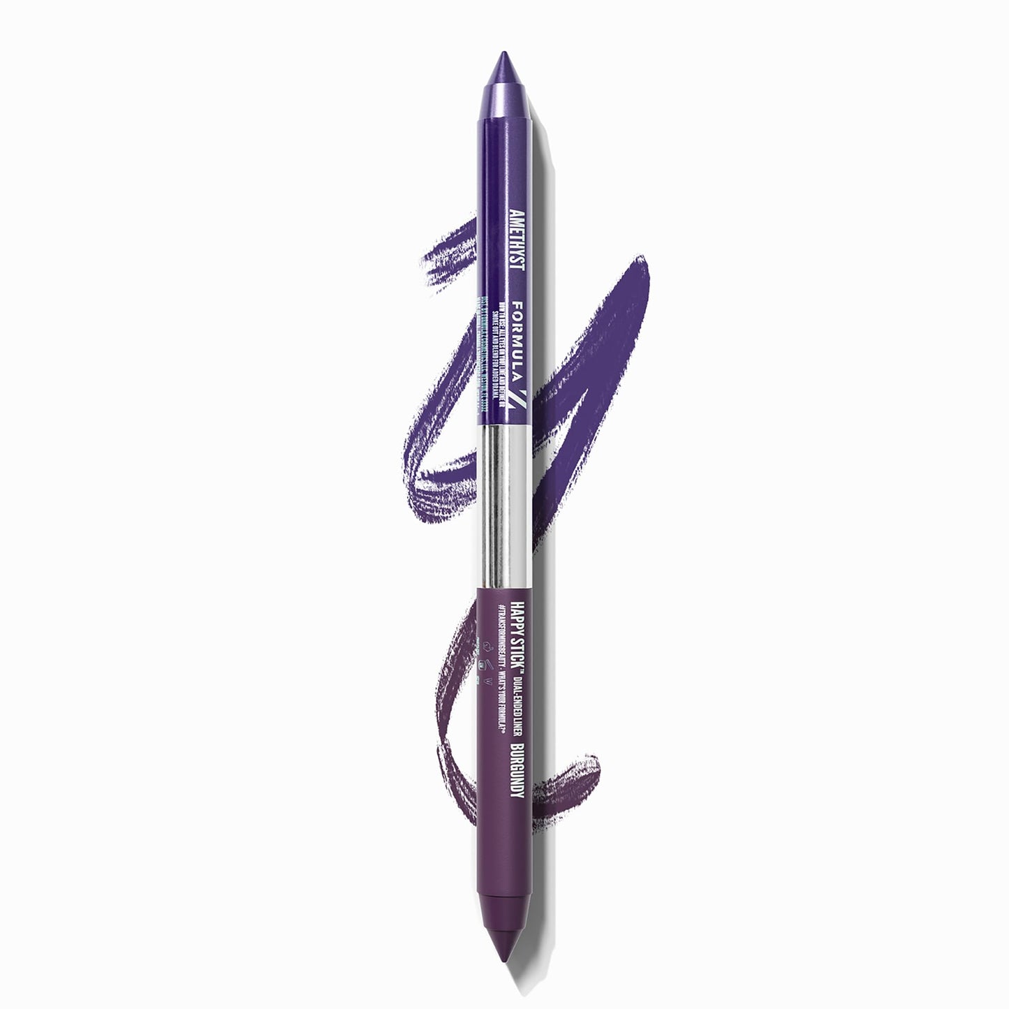 Formula Z Happy Stick Eyeliner - Tug Free Eyeliner Pencil with Vitamin E - Long Lasting Eye Makeup - Vegan - Amethyst-Burgundy - 2 x 0.02 oz