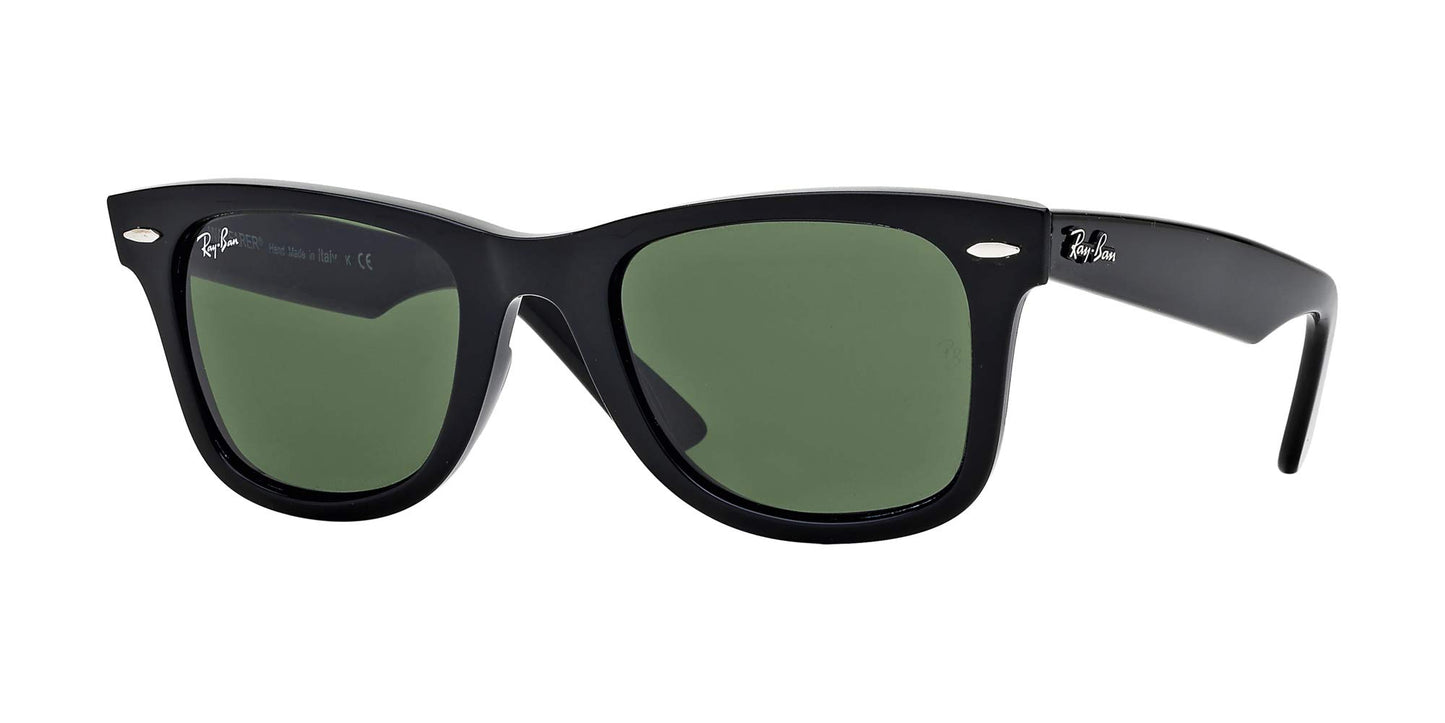Ray-Ban RB2140 Original Wayfarer Sunglasses, Black/Green, 50 mm