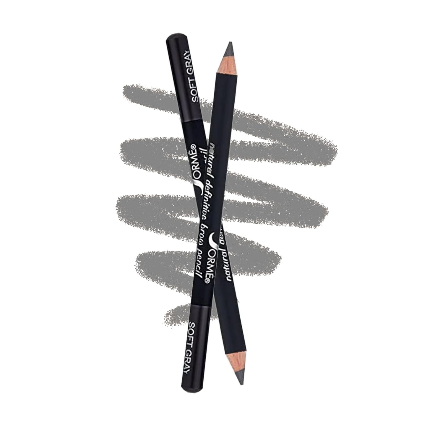 Sorme Natural Definitive Waterproof Eyebrow Pencil 0.04 oz | Smudgeproof Soft Gray Eye Brow Pencil | Dual Purpose Brow Pencil and Brush Combo | High