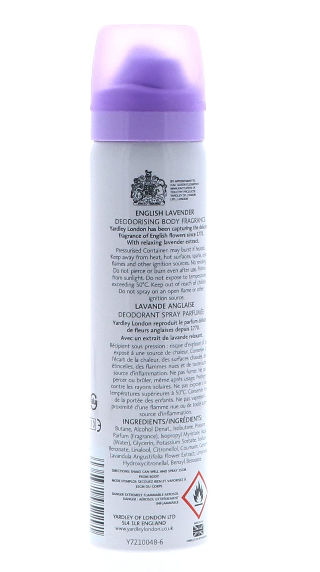 YARDLEY by Yardley for WOMEN: ENGLISH LAVENDER BODY SPRAY 2.6 OZ