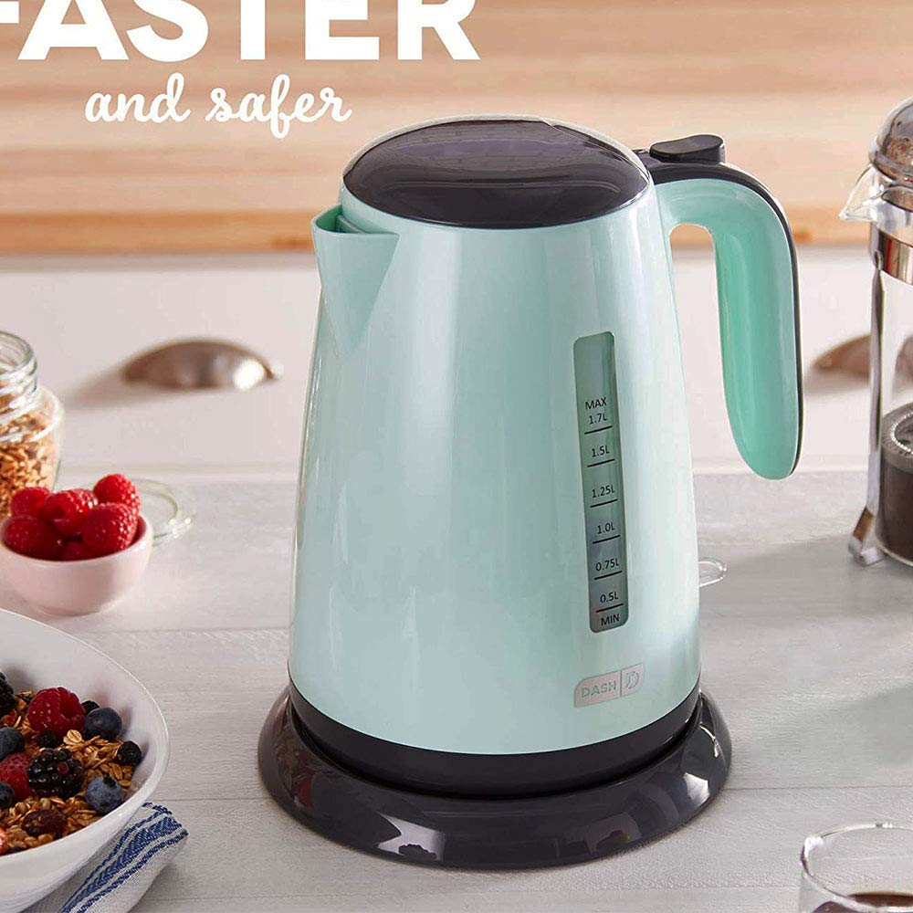 Dash Easy Electric Kettle + Water Heater with with Rapid Boil, Cool Touch Handle, Cordless Carafe + Auto Shut off for Coffee, Tea, Espresso & More…