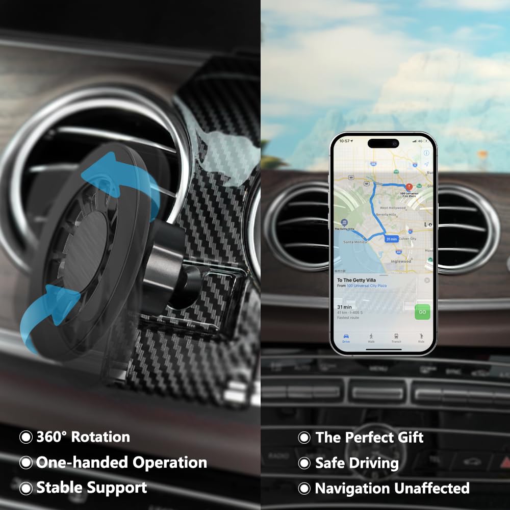 Zchan Car Phone Holder Mount for Ben-z E-Class 2017-2023 Car Accessories Car Mount 360°Rotation for Car Phone Holder Magnetic Hands Free Compatible…