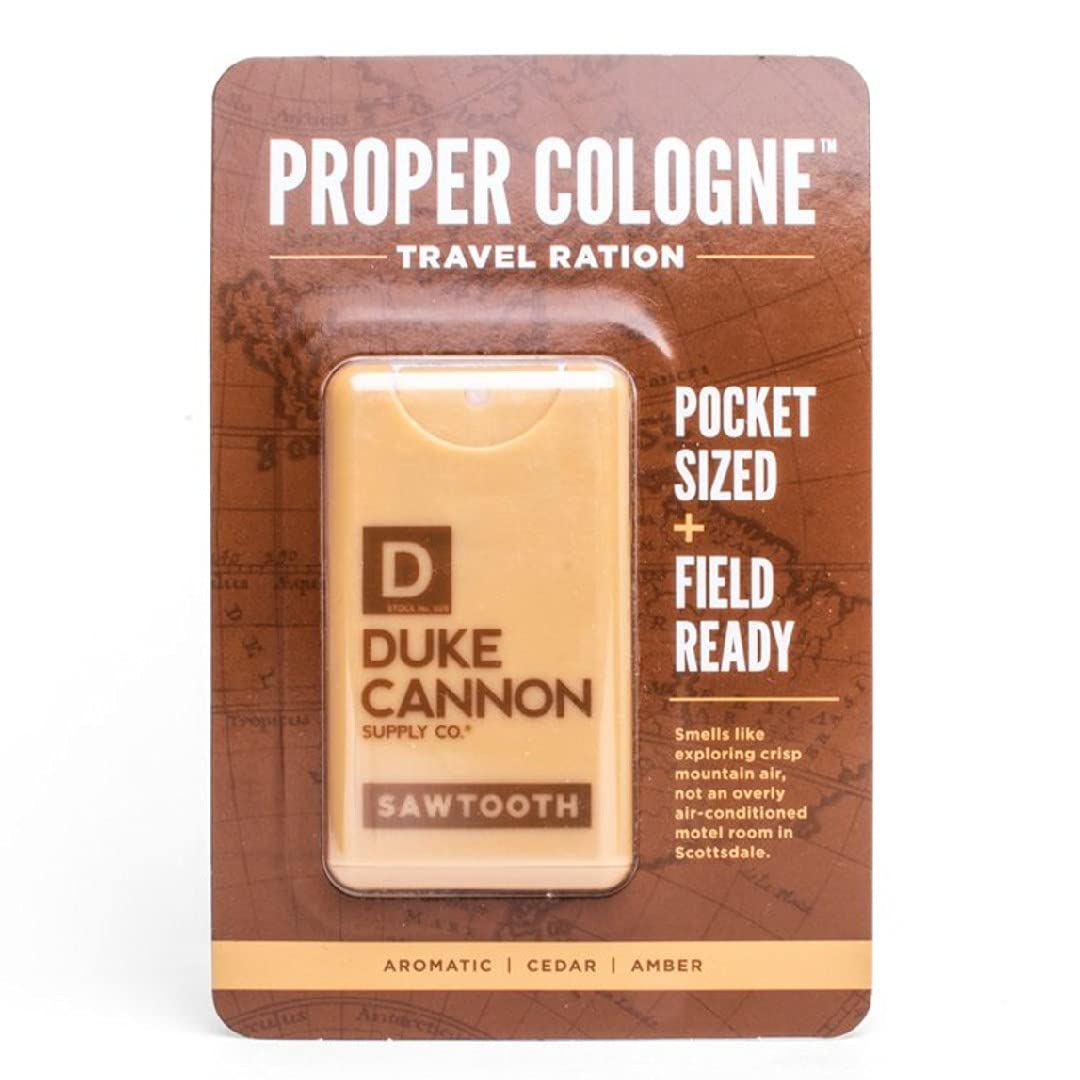 Duke Cannon Supply Co. Proper Cologne, 0.34 Fl Oz - Sawtooth/Eau de Parfum for Men, Travel Ration