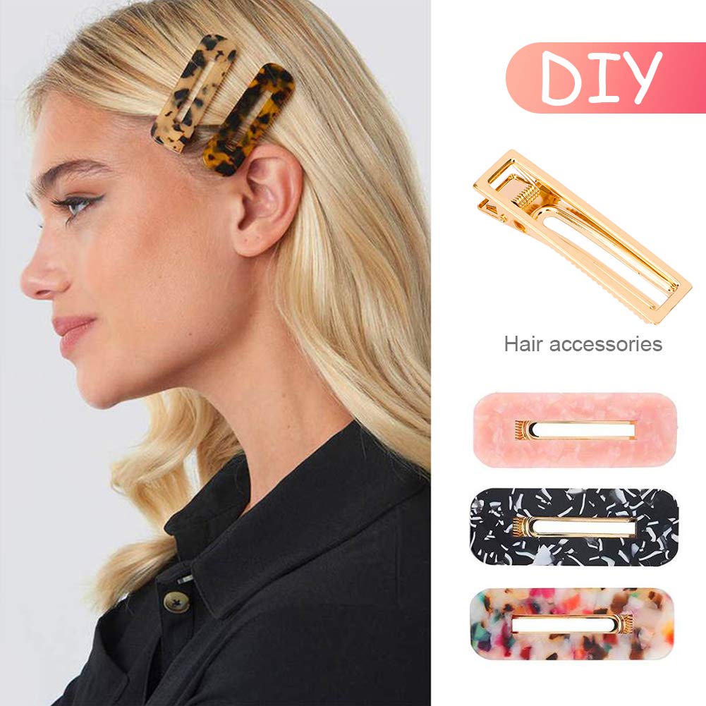 Gukasxi 30pcs Alligator Hair Clips Barrettes Metal Hollow Hair Clip for Silicone Mold Making Pearl Acrylic Resin Hair Pin Hairbow Hairpins Accessories