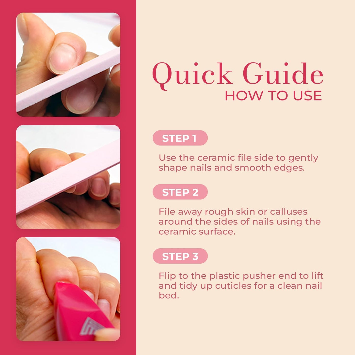 Ceramic Files for Nails, Manicure Fingernail Files with Cases, Expert Precision Filing, Leaves Nails Smooth- Perfect for Women, Men, Kids & Baby