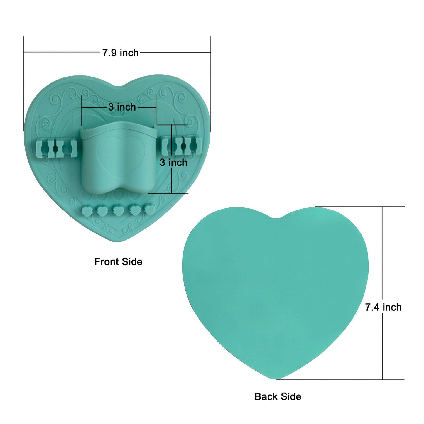 LORMAY Silicone Makeup Brush Organizer + Makeup Brush Cleaning Mat - Brush Holder for Air Drying. Easy to Mount to Wall, Mirror, Dresser or Tile (Mint