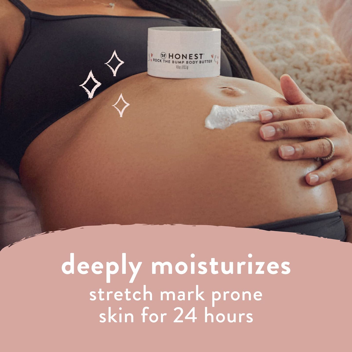 The Honest Company Mama Rock Bump Body Butter Moisturizing Stretch Mark Cream, Shea Avocado Oil, Vitamin E, Hypoallergenic and Dermatologist Tested, 4 Beauty & Personal Care The Honest Company
