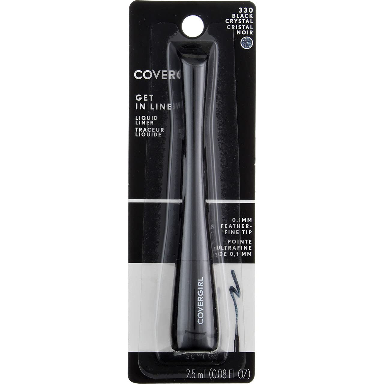 Cover Girl Get In Line Liquid Liner 330 Black Crystal .08 OZ