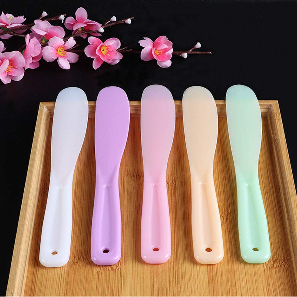 6Pcs Large Plastic Cosmetic Spatula Candy Color Reusable Cosmetic Mask Mixing Spoon Scoops Spatulas Stick Applicator Beauty Spa Makeup Tools