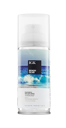 IGK BEACH CLUB Touchable Texture Spray Travel | Hold + Volume + Lightweight | Vegan + Cruelty Free | 1.7 Oz