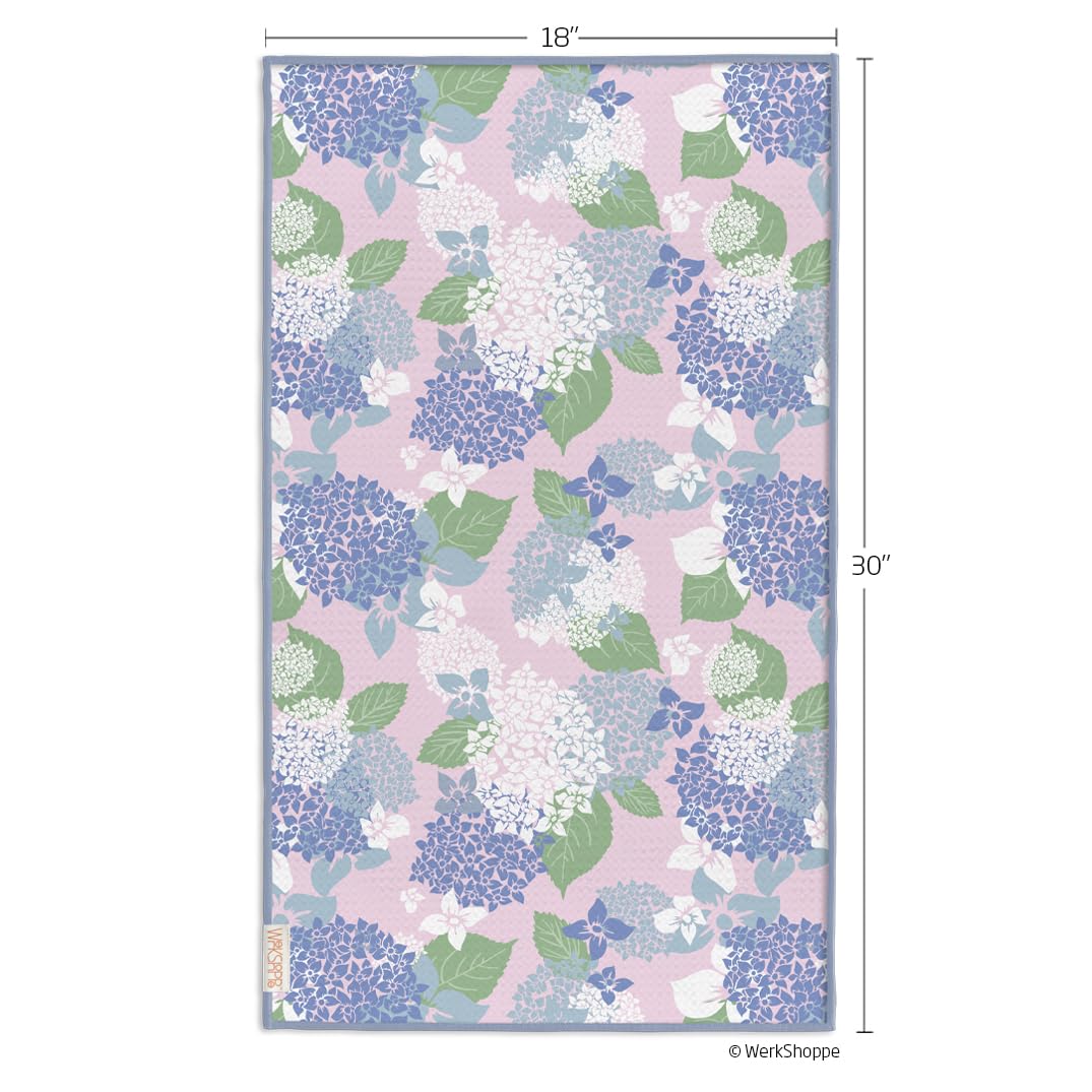 WerkShoppe Hydrangea Tile Microfiber Towel