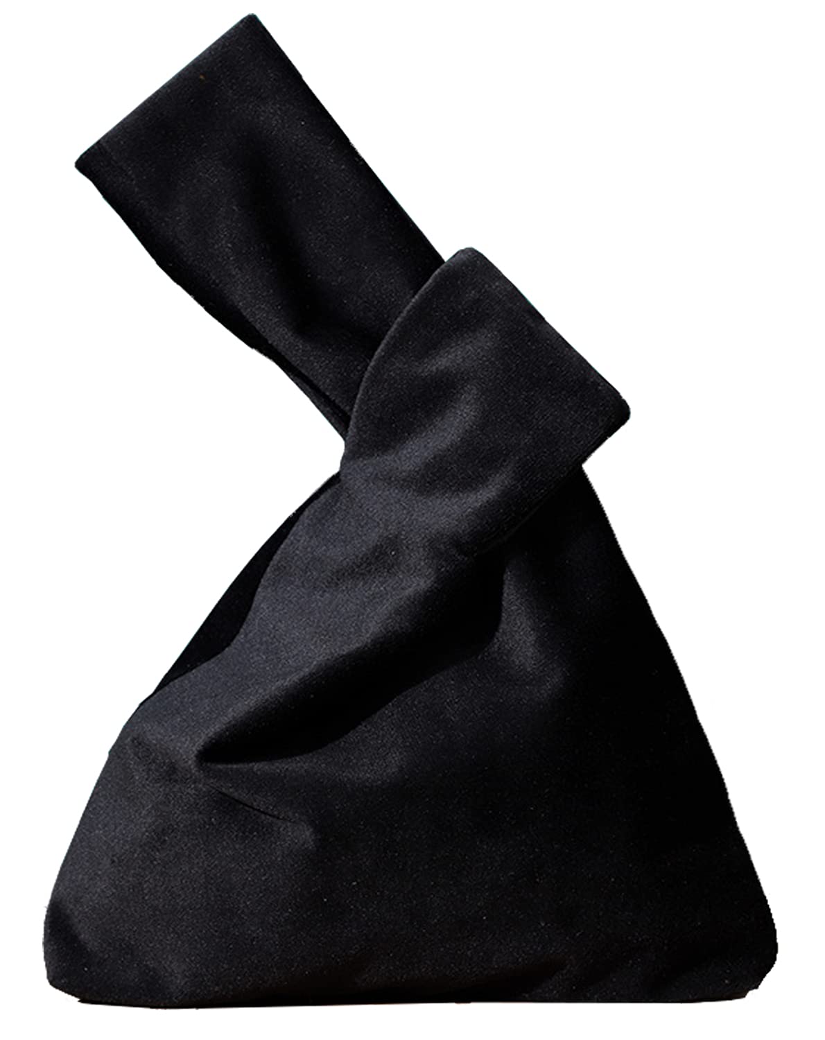 YuuTbiu Velvet Knot Wristlet Bag for Women - Elegant Evening Purse with Wrist Strap, Portable Wedding Party Going Out Bag for Night Out Events (Black)