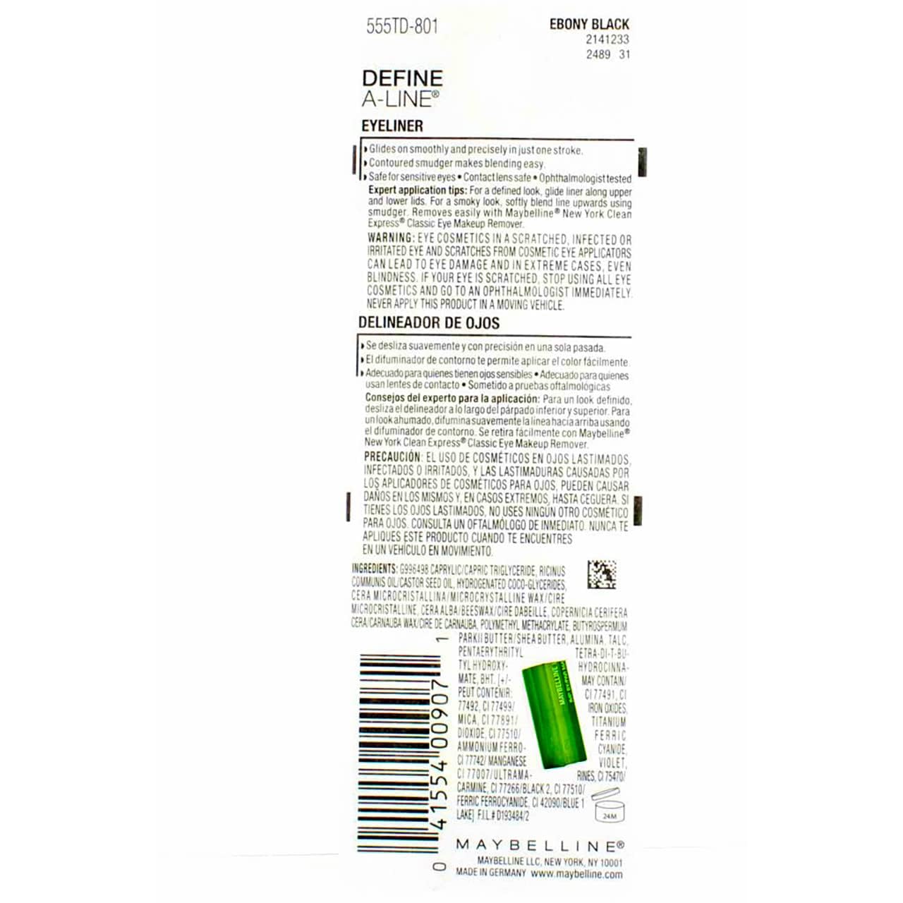 Maybelline Define-A-Line Eyeliner - 801 Ebony Black