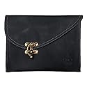 Hide & Drink, Petit Travel Vintage Clutch Bag Handmade from Full Grain Leather, Women's Fashion (Charcoal Black)