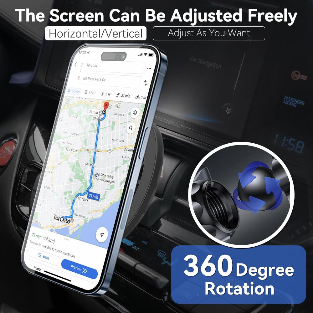 Zchan Car Phone Holder fit for Toyota C-HR 2024-2017,Air Vent Phone Mount fit for C-HR 【Strong Magnetic】,Custom fit Magnetic Phone Holder Compatible…