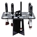 BEAKEY Make up Brush Drying Rack, Collapsible Makeup Brush Holder 28 Holes Makeup Brush Dryer Stand - Black