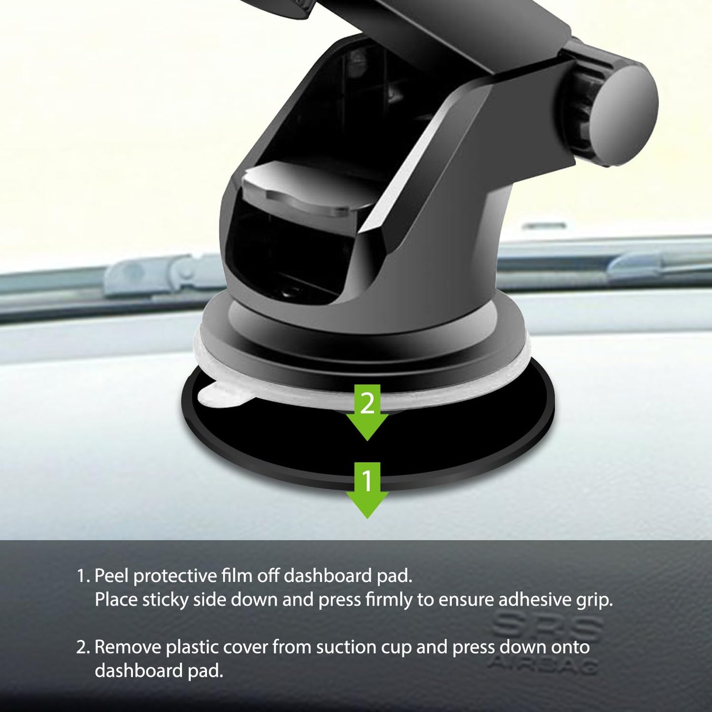 Cellet 3-Pack Reusable Dashboard Non-Slip Mounting Pad Discs - Universal Adhesive Pads for Suction Cup Phone Holders & GPS Mounts, Extra Strength…