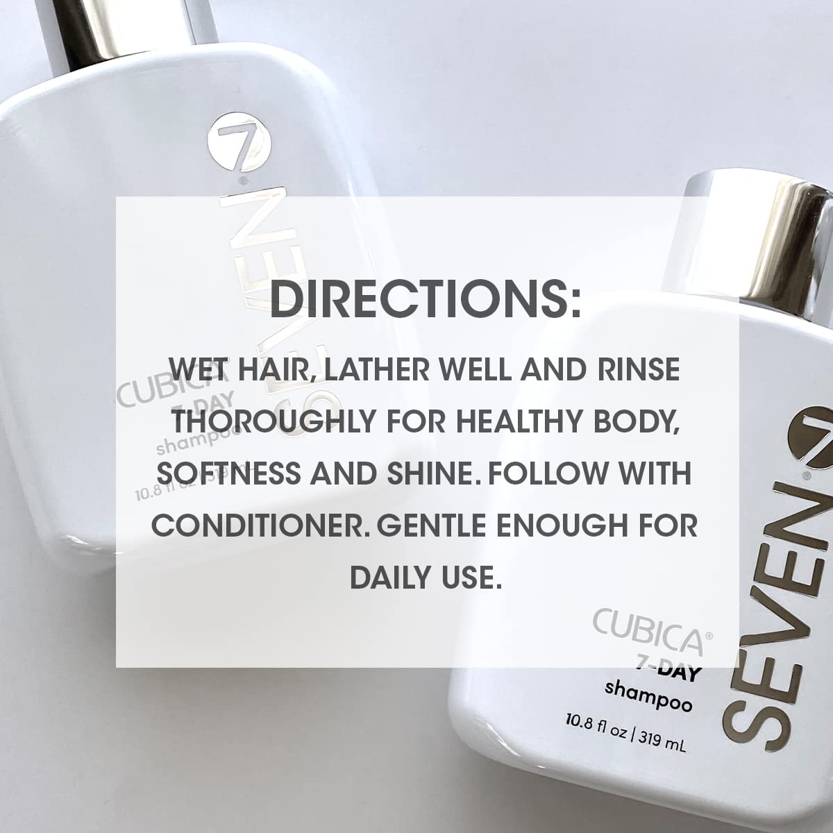 SEVEN Haircare Cubica 7-DAY Shampoo for Women, Men, All Hair Types, Add Shine and Moisture to Hair, Sulfate & Paraben Free, Cruelty Free with Biotin +