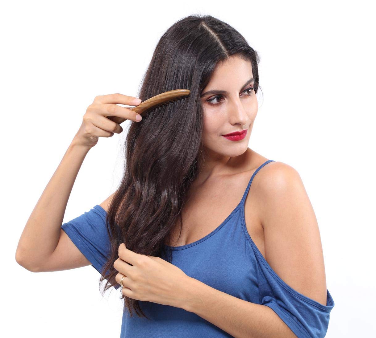 Louise Maelys Wooden Wide Tooth Hair Comb for Curly Detangling Sandalwood Beauty and Personal Care Louise Maelys