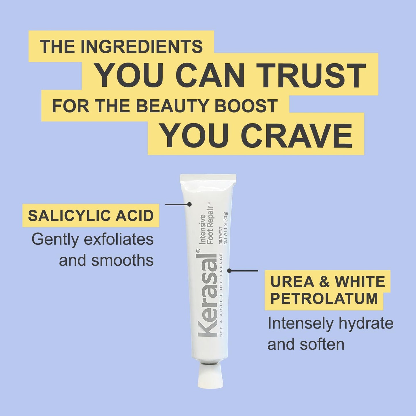 Kerasal Intensive Foot Repair, Skin Healing Ointment for Cracked Heels and Dry Feet, 1 Oz Beauty & Personal Care Kerasal