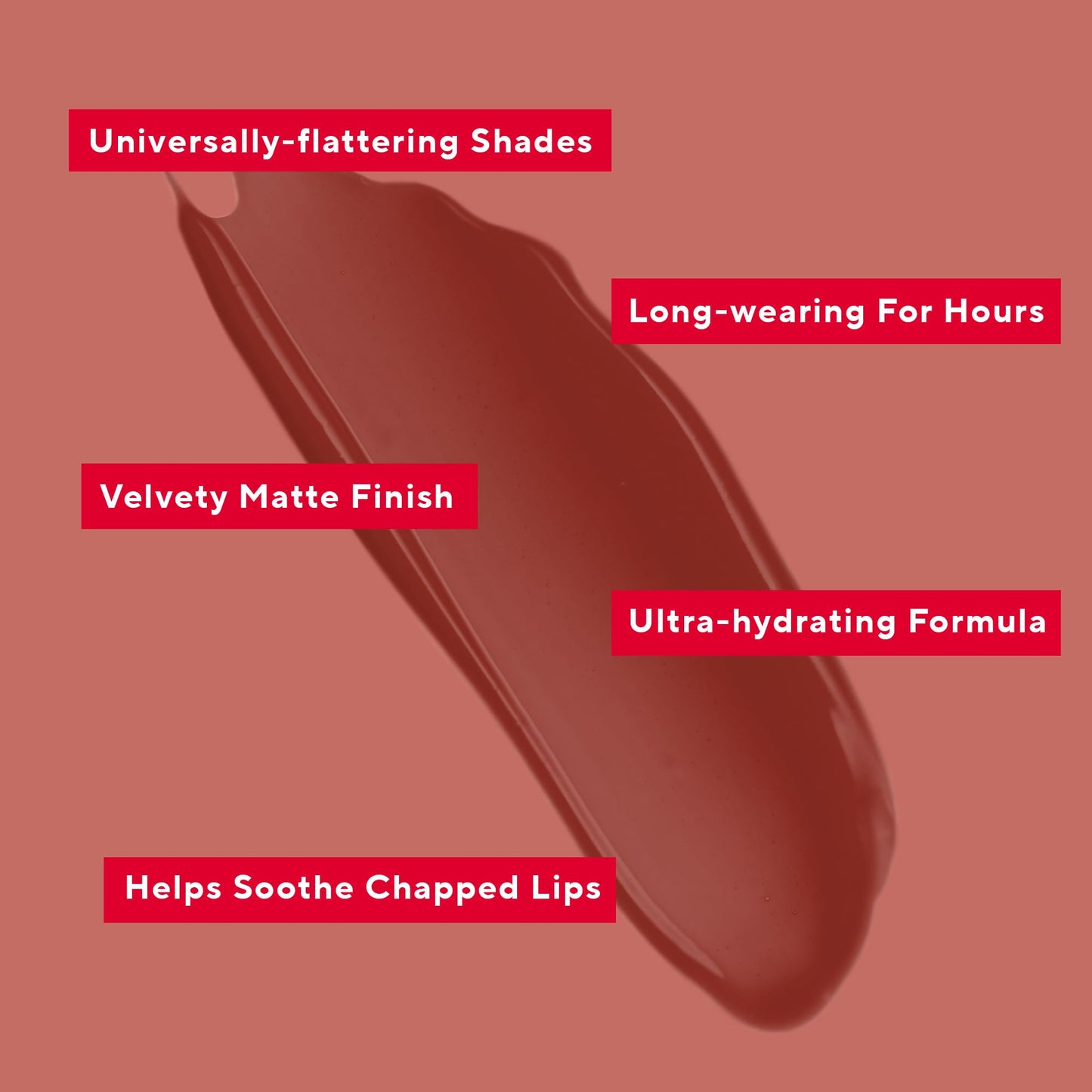 Mirabella Luxe Advanced Formula Matte Lip Gloss, Richly Pigmented Long-Wear and Full-Coverage Liquid Lipstick, Matte Lipstick for Women Stays Put and