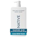 Native Body Wash for Women & Men, Sea Salt & Cedar, 36 oz Pump Bottle, Sulfate-Free & Gentle