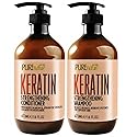 Keratin Shampoo and Conditioner Set - Sulfate and Paraben Free Treatment for Dry Hair - Anti Frizz, Collagen Enriched Formula for Curly or Damaged