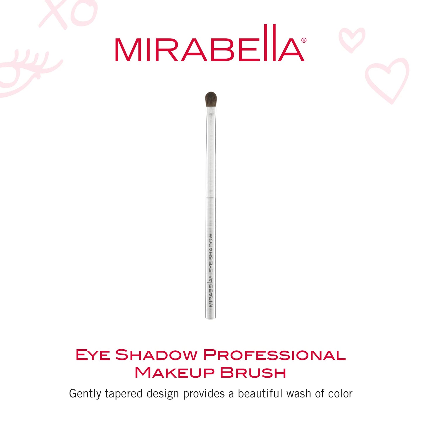 Mirabella Eyeshadow Brush, Premium Professional Makeup Brush Collection, Cruelty-Free Synthetic Bristle Brush with Hand-Sculpted Brushed Aluminum