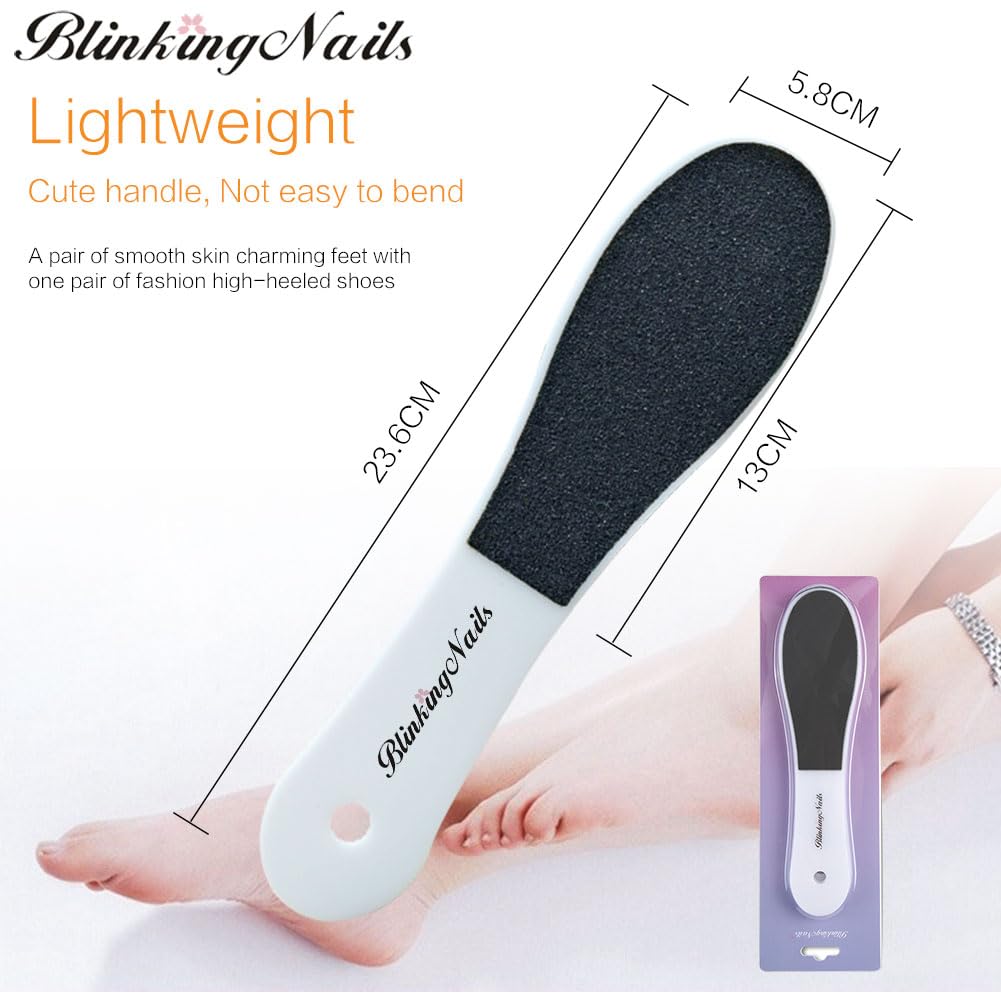 Foot File, Foot Callus Remover Professional Sandpaper Pedicure Tools Double Sided Foot Rasp File Depilation with Plastic Handle, Foot File for Dead