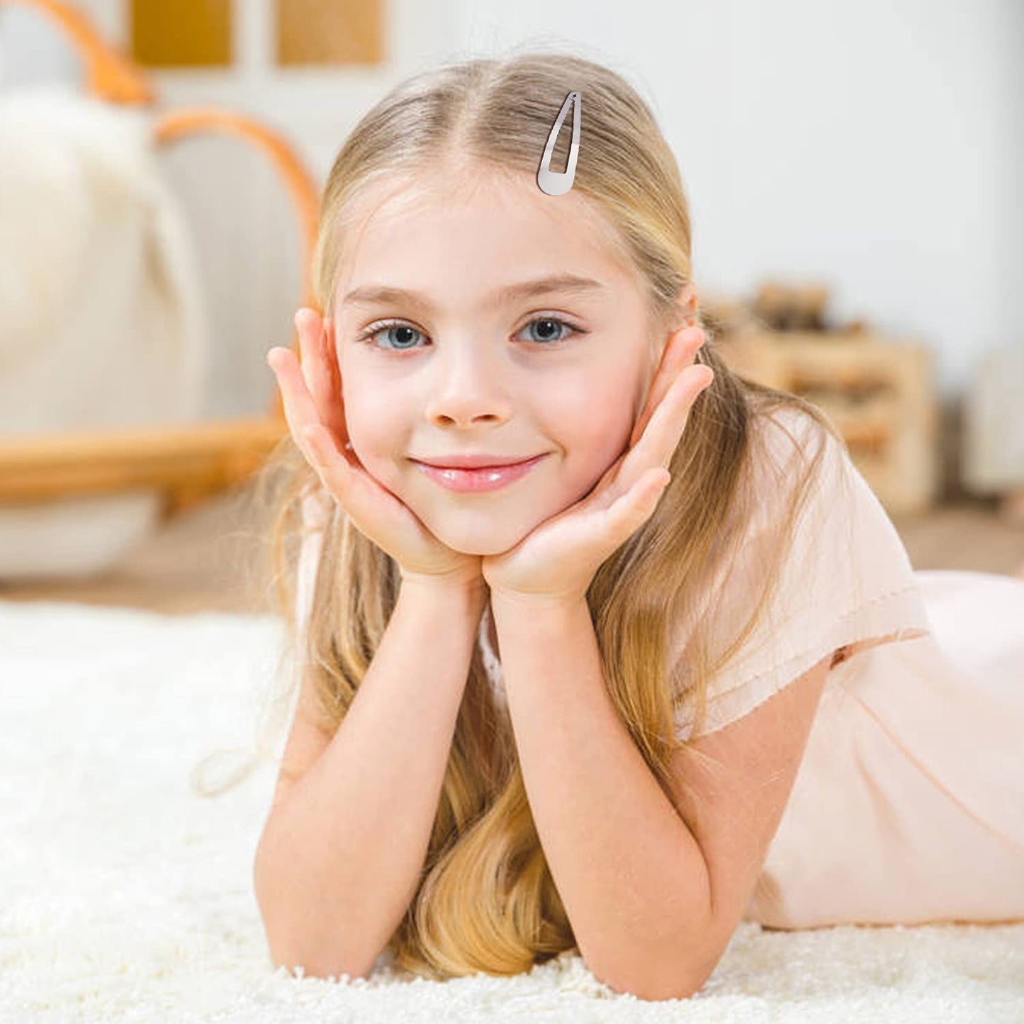 Lawie 100 Pack 2" Snap Hair Clips - Silver Metal Barrettes, 5cm Small Hairpins, Thin Barrettes for Gray Hair, DIY Crafts, Accessories for Women