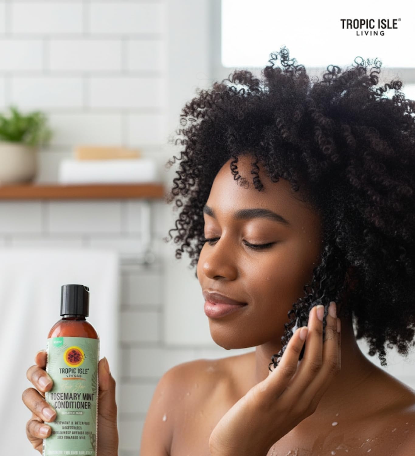 Tropic Isle Living Hair Gro Rosemary Mint Shampoo 8oz and Conditioner 8 oz Gently Cleanses, Repairs & Nourishes with Mint, Aloe Vera & Shea Oil