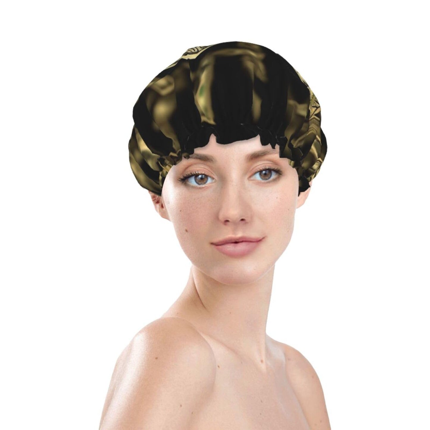 Dollar Sign Money Shower Cap For Women Reusable Double Layers Bathing Bath Cap Hair Caps Waterproof Elastic Band Ladies Spa Salon Shower Hat Hair Caps Beauty and Personal Care GDSHJKLW