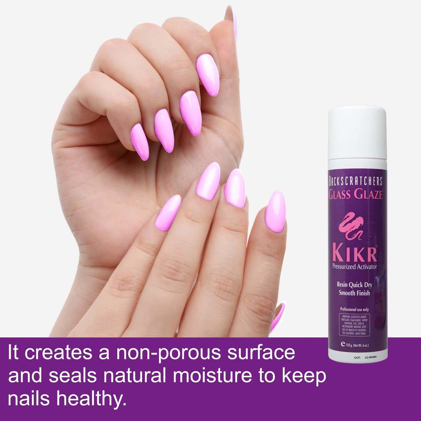 BACKSCRATCHERS - Kikr Activator - Fiberglass Or Silk Wrap Nail Extension Glue - 6 Oz