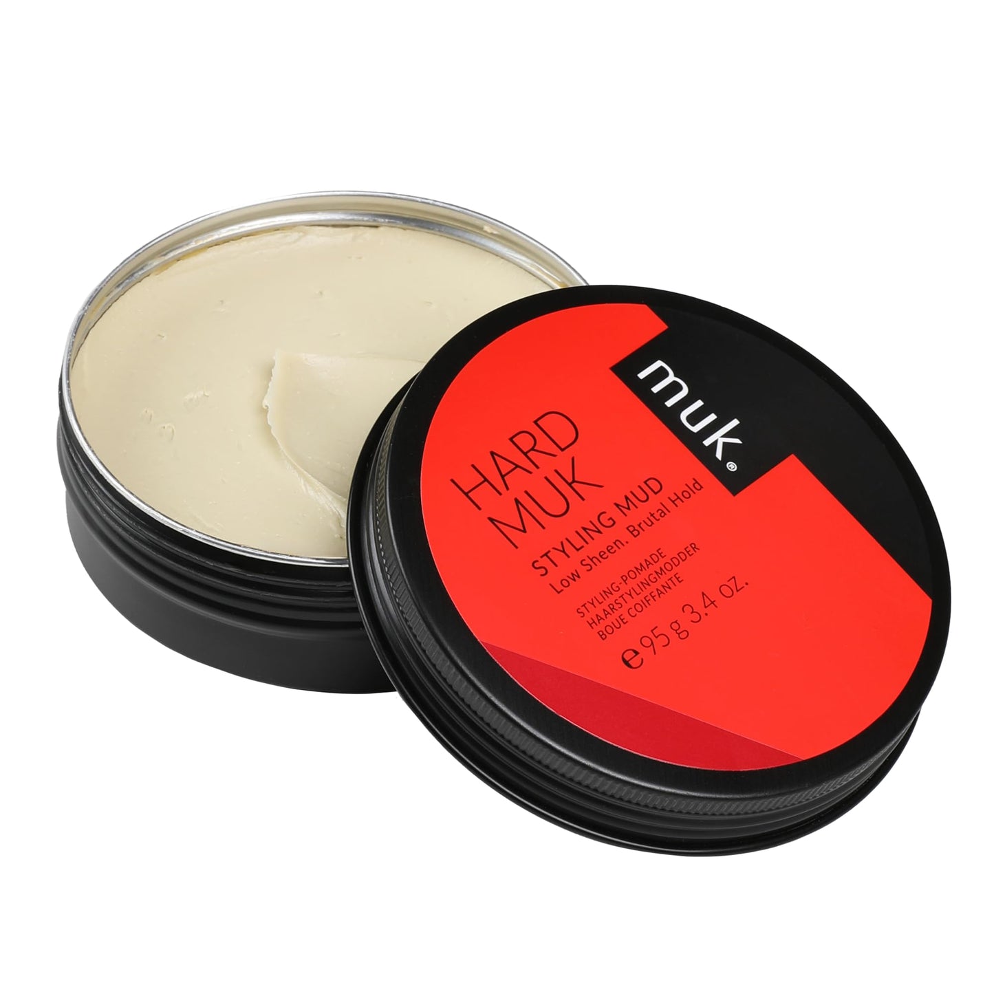 Muk Haircare Styling Mud - Hard Hold, Low Sheen Finish Hair Product for Men - 3.4oz