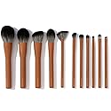 Makeup Brush Set- brush bubble full set makeup brushes for liquid foundation, powders, creams and shadows. 11 Piece Vegan, Silver-infused, soft luxury