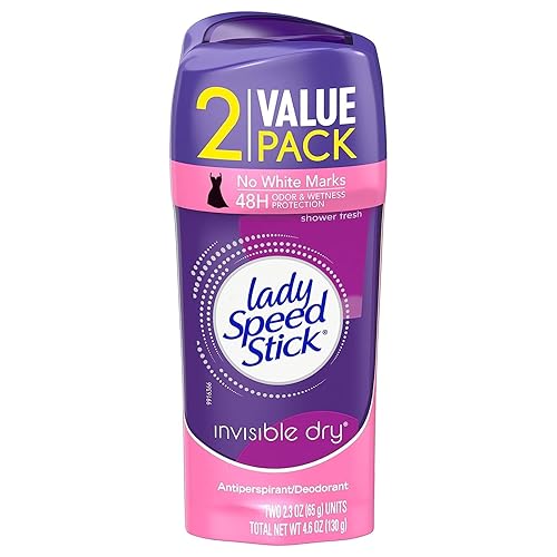 Lady Speed Stick Invisible Dry Antiperspirant Deodorant, Shower Fresh, 2.3oz Twin Pack
