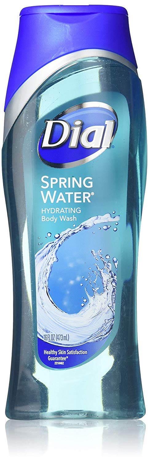 Dial Body Wash Spring Water 16 Ounce Refresh & Renew+Vitamin-E (473ml) (Pack of 3)
