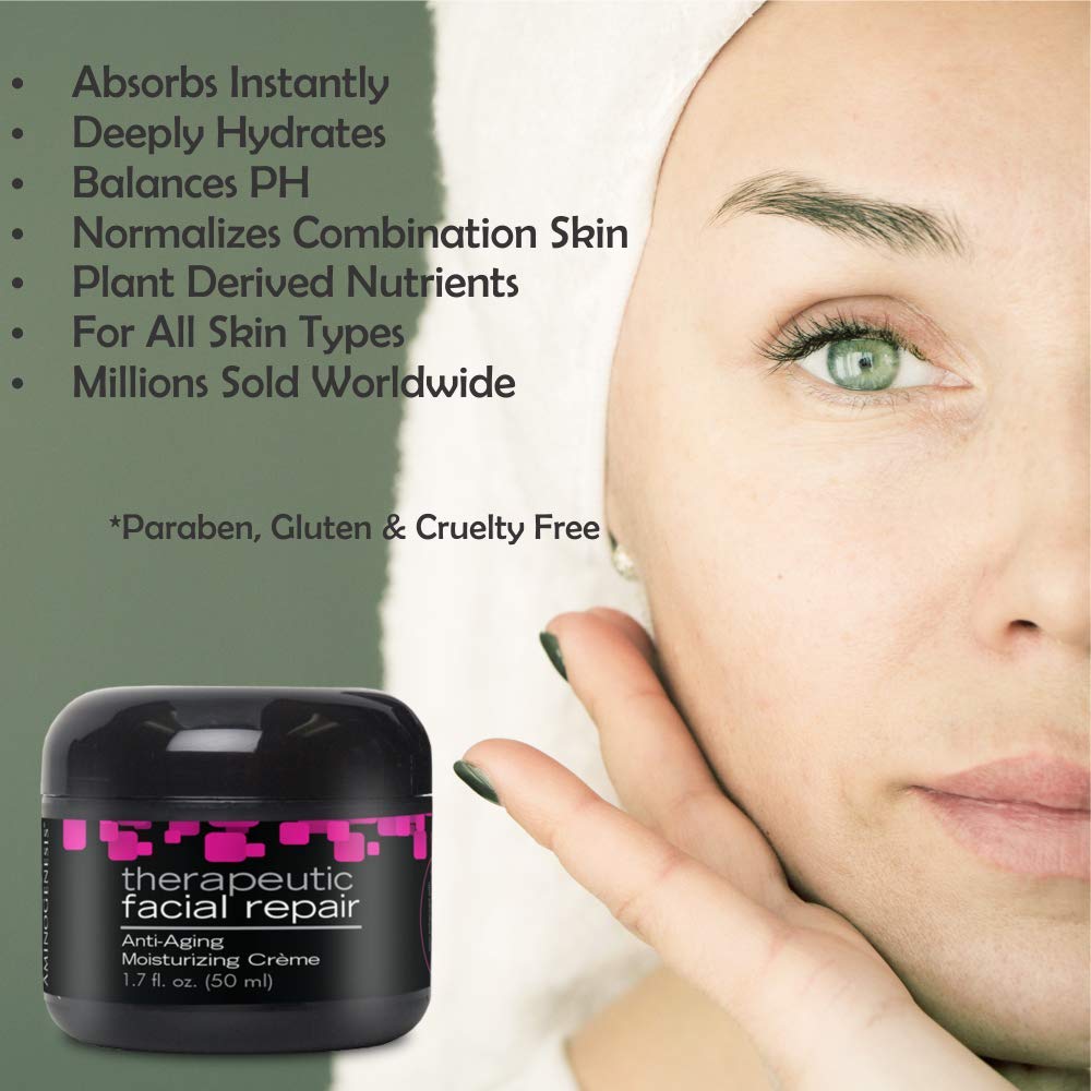 AminoGenesis Therapeutic Facial Repair w/SYTHE'6 1.7 oz Anti Aging, Moisturizer, Peptide, Amino Acids, Collagen, Elastin, Wrinkle, Dark Spot, Dry, All