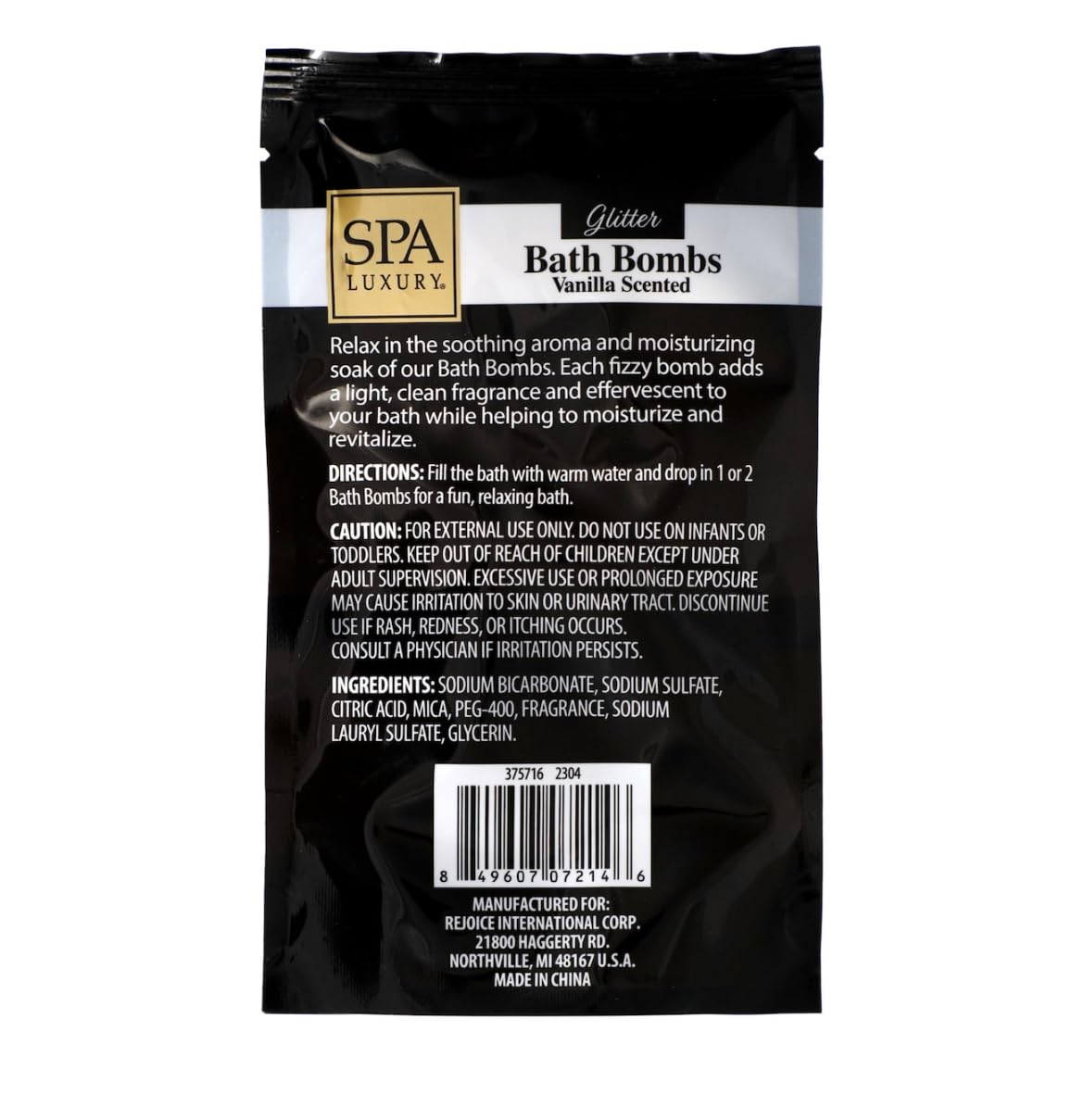 Spa Luxury Glitter Bombs Vanilla Scented 2 ct 3.5 oz