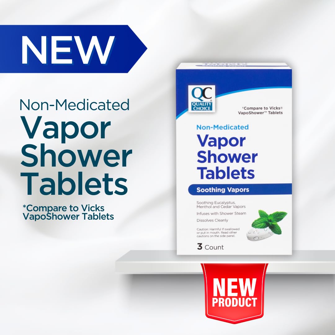 Quality Choice Vapor Shower Tablets for Sinus Relief, Cold Relief, Congestion and Allergy Support, Menthol and Eucalyptus Aromatherapy Steam Tablets Beauty and Personal Care Quality Choice