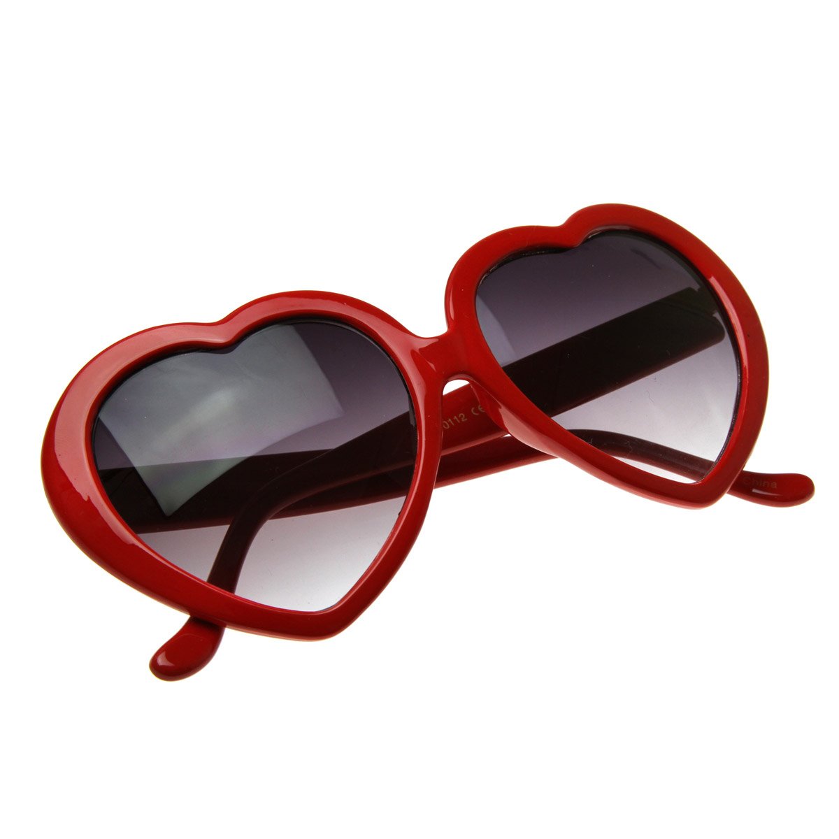zeroUV Oversized Heart Shaped Sunglasses UV400 Cute Trendy Love Fashion Eyewear for Women 52mm (Red)