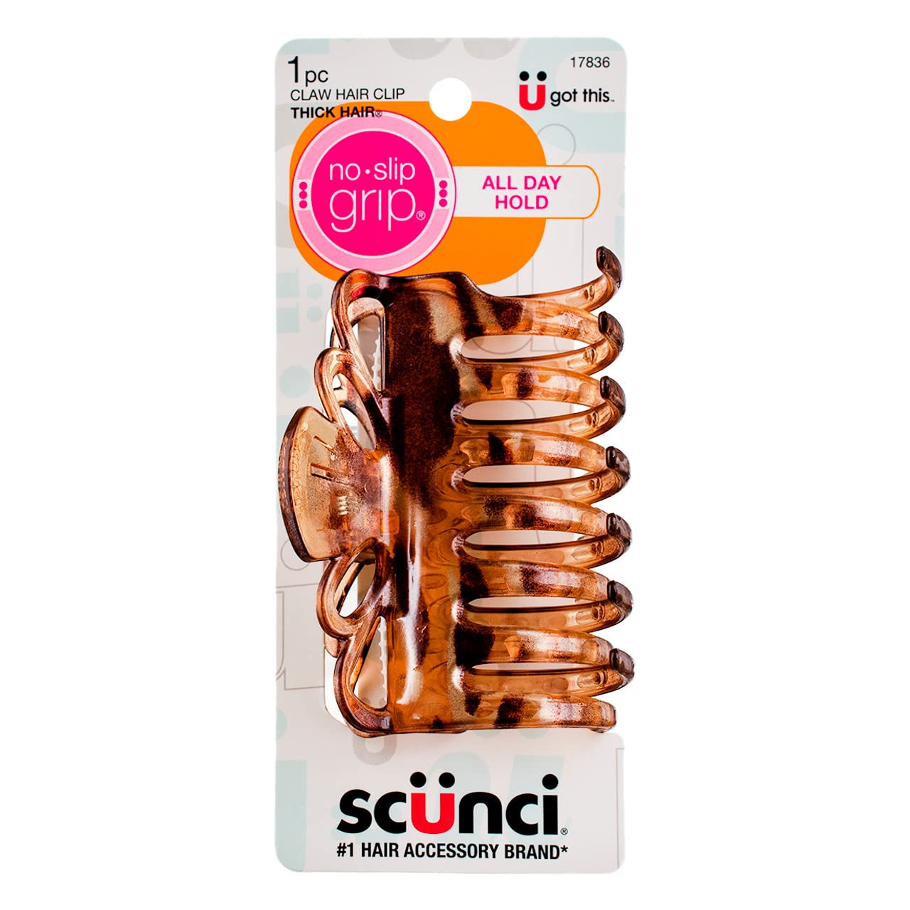 Scunci No Slip Crown Clip for Thick Hair 1 ea (Pack of 6)